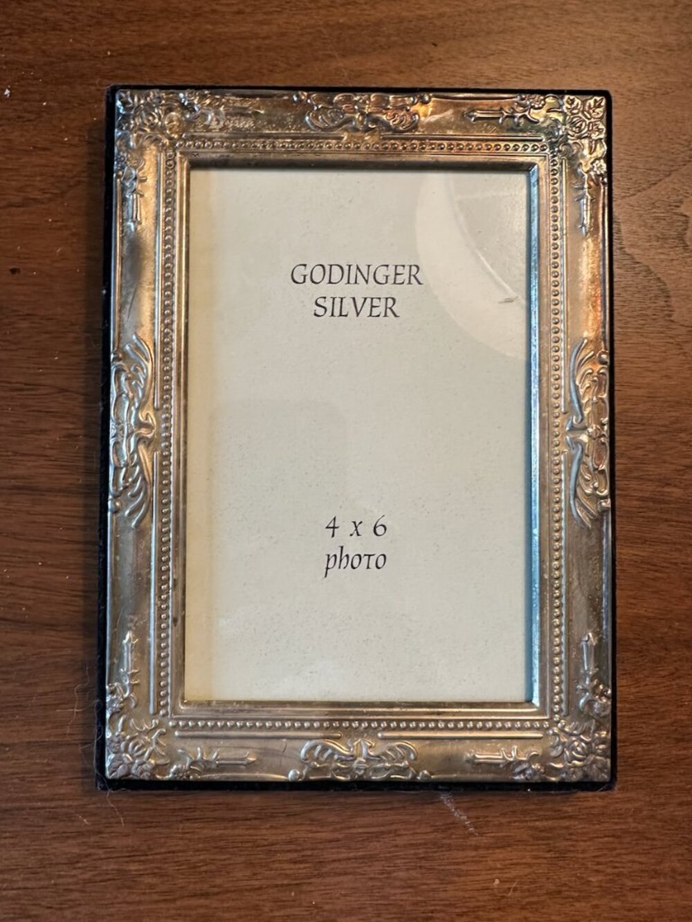 Vintage Godinger Silver Plated Ornate 4x6 Photo Picture Frame